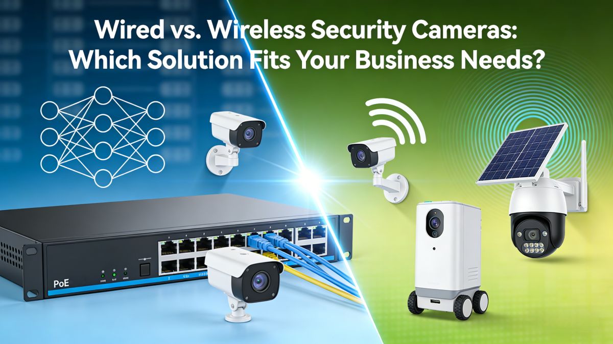 Wired vs wireless security cameras comparison: PoE systems vs WiFi cameras installation, reliability, bandwidth, and business application suitability