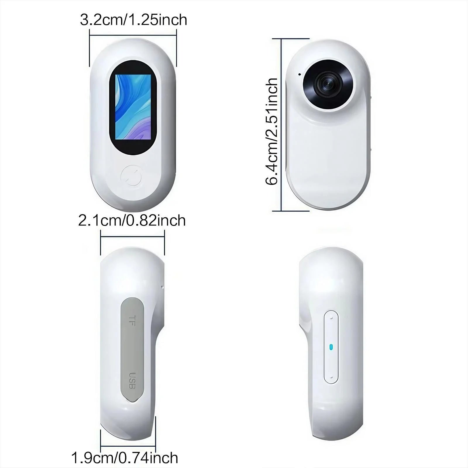1080P HD pet camera collar dimension