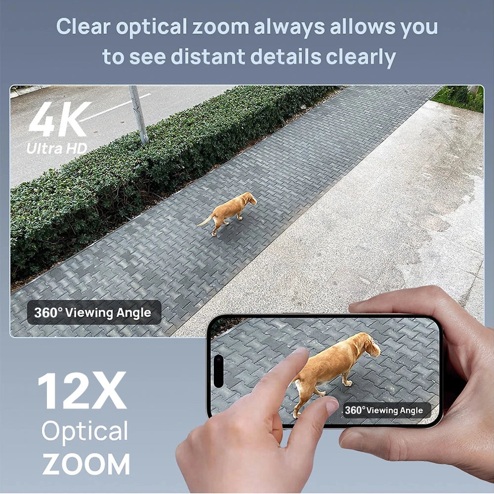 12X optical zoom demonstration showing 2.8-12mm lens capability of IP800-12X