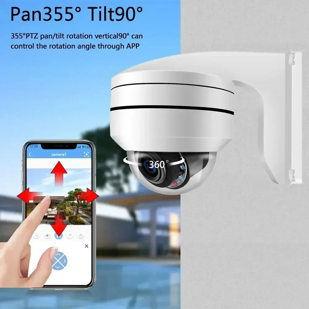 360-degree pan and tilt movement range of HoweYi IP800-12X dome camera.