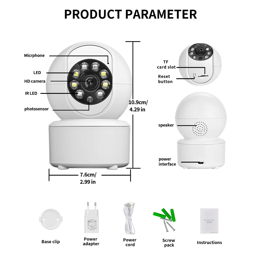 4MP 2K WiFi security camera with white shell
