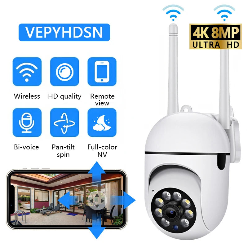 8MP 4K Ultra HD WiFi Outdoor Security Camera Main