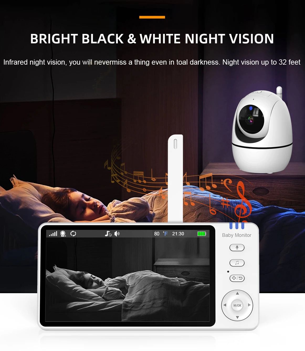 Automatic Infrared Night Vision Feature on HoweYi HY-BM50 Monitor