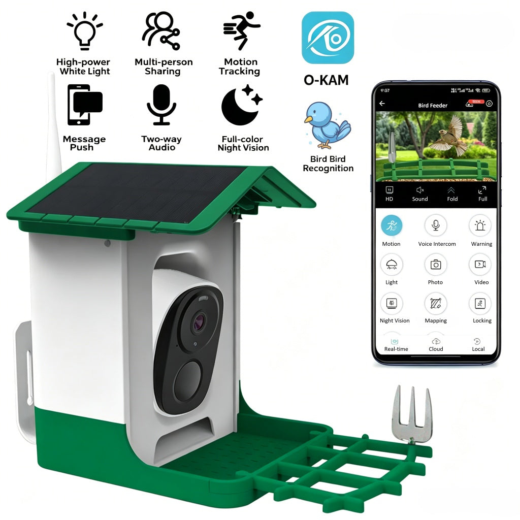 HoweYi BFC300 AI Smart Bird Feeder Camera with Solar Power Main Features