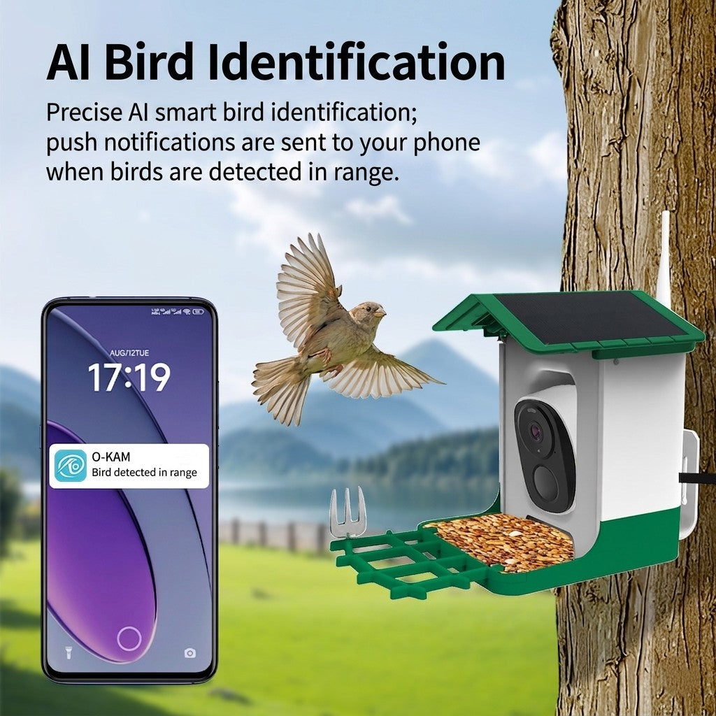 HoweYi BFC300 AI Smart Bird Feeder Camera with Solar Power AI Bird Identification