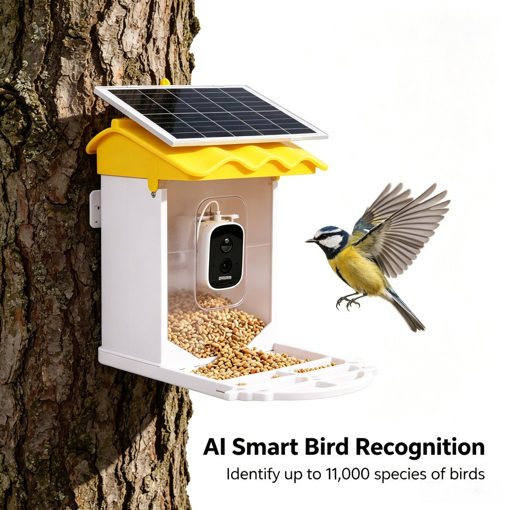HoweYi BFC400 AI Smart Bird Feeder Camera with Solar Power AI Bird Recognition