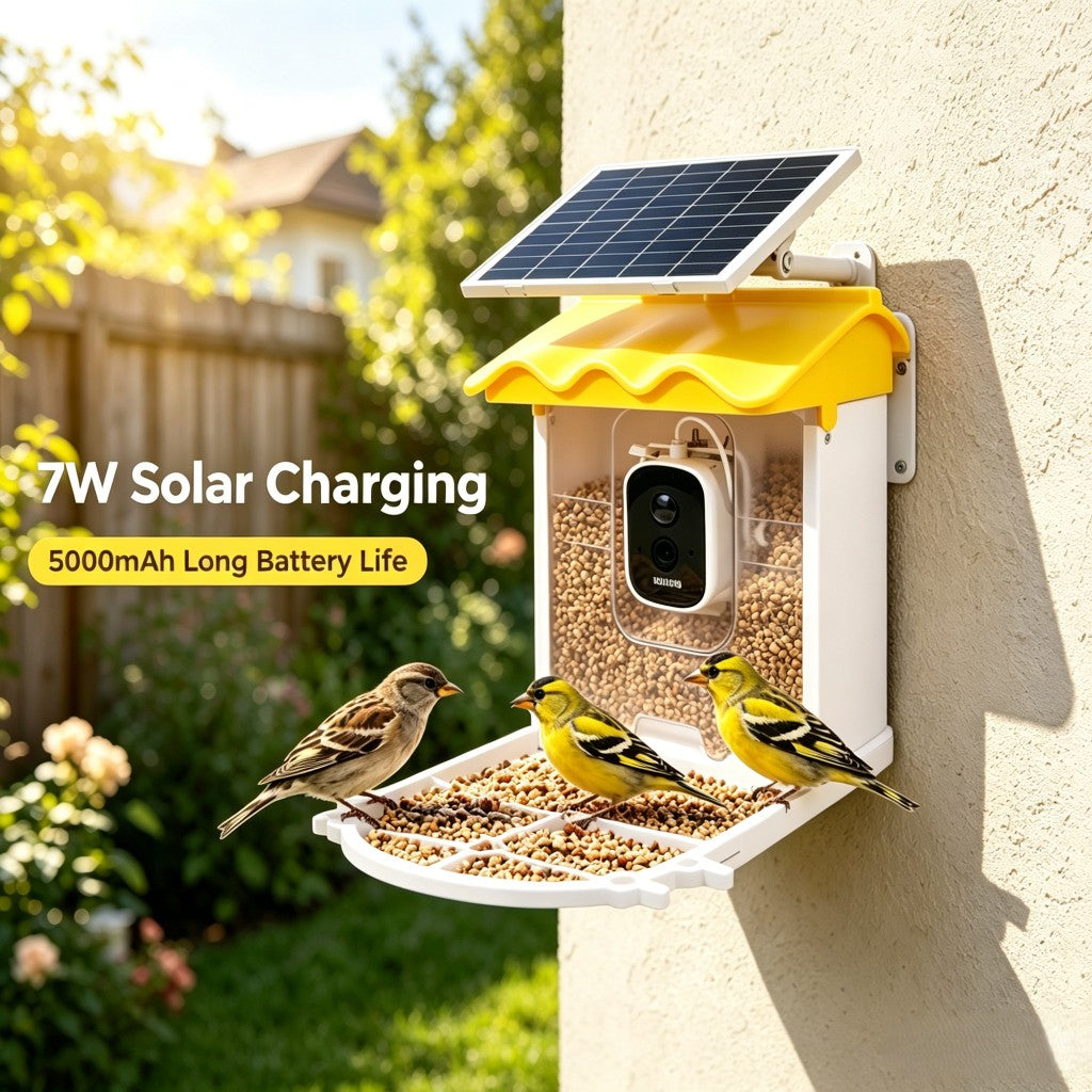 HoweYi BFC400 AI Smart Bird Feeder Camera with Solar Power 7W Solar Charging
