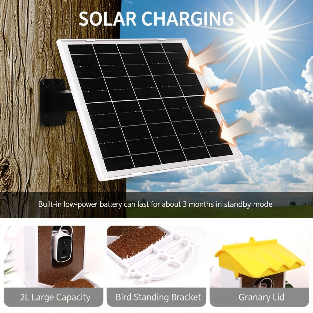 HoweYi BFC400 AI Smart Bird Feeder Camera with Solar Power Main Features