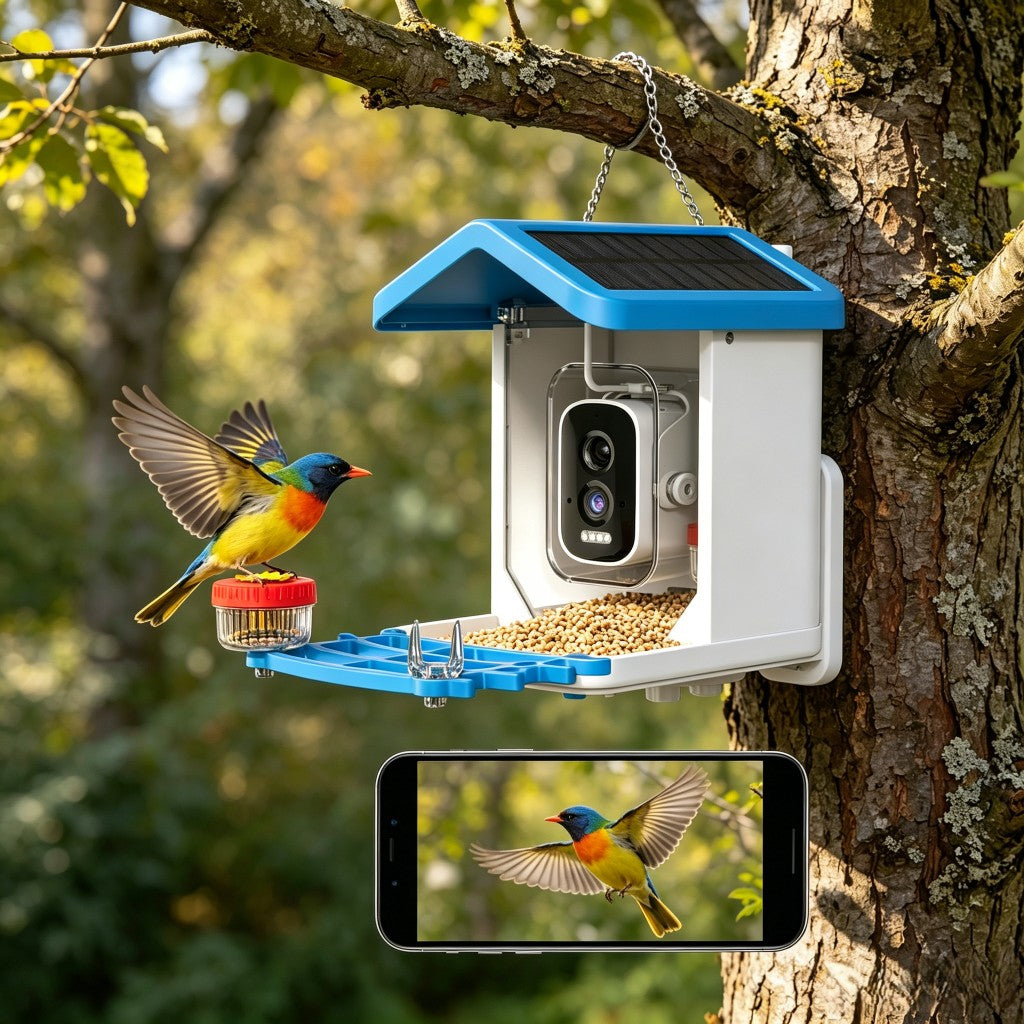 HoweYi BFC500 AI Smart Bird Feeder with Solar Powered 
