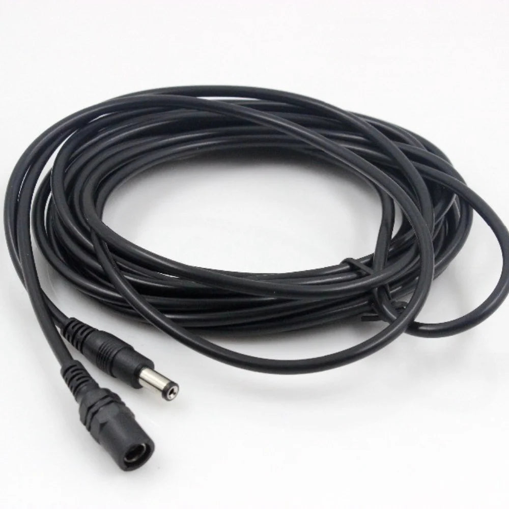 Male to female DC power extension cable for surveillance equipment