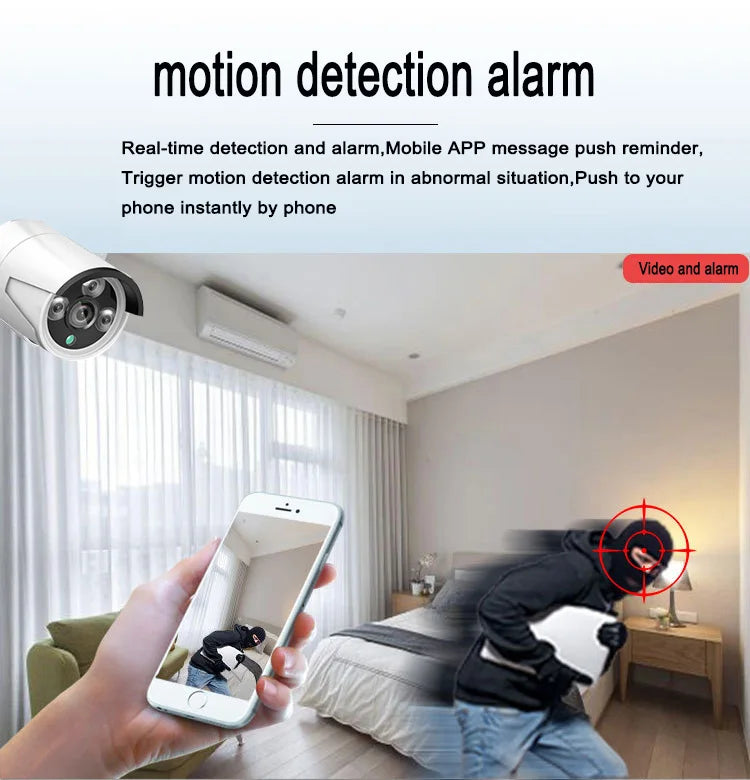Demonstration of smart AI motion detection and real-time mobile email alarm notifications.