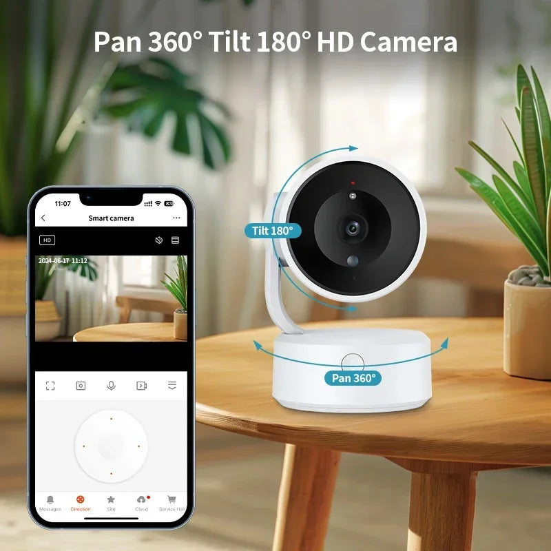 Full 360 Degree Pan and 180 Degree Tilt Rotation Range Coverage
