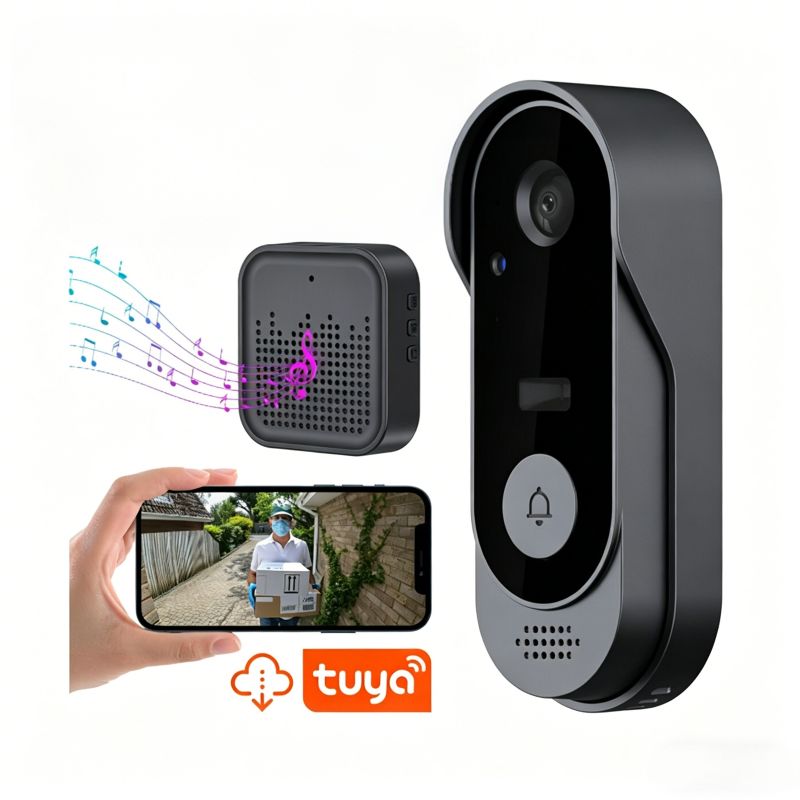 HY-DB100 Tuya Sonnette Vidéo Intelligente Wi-Fi HD à Batterie Rechargeable