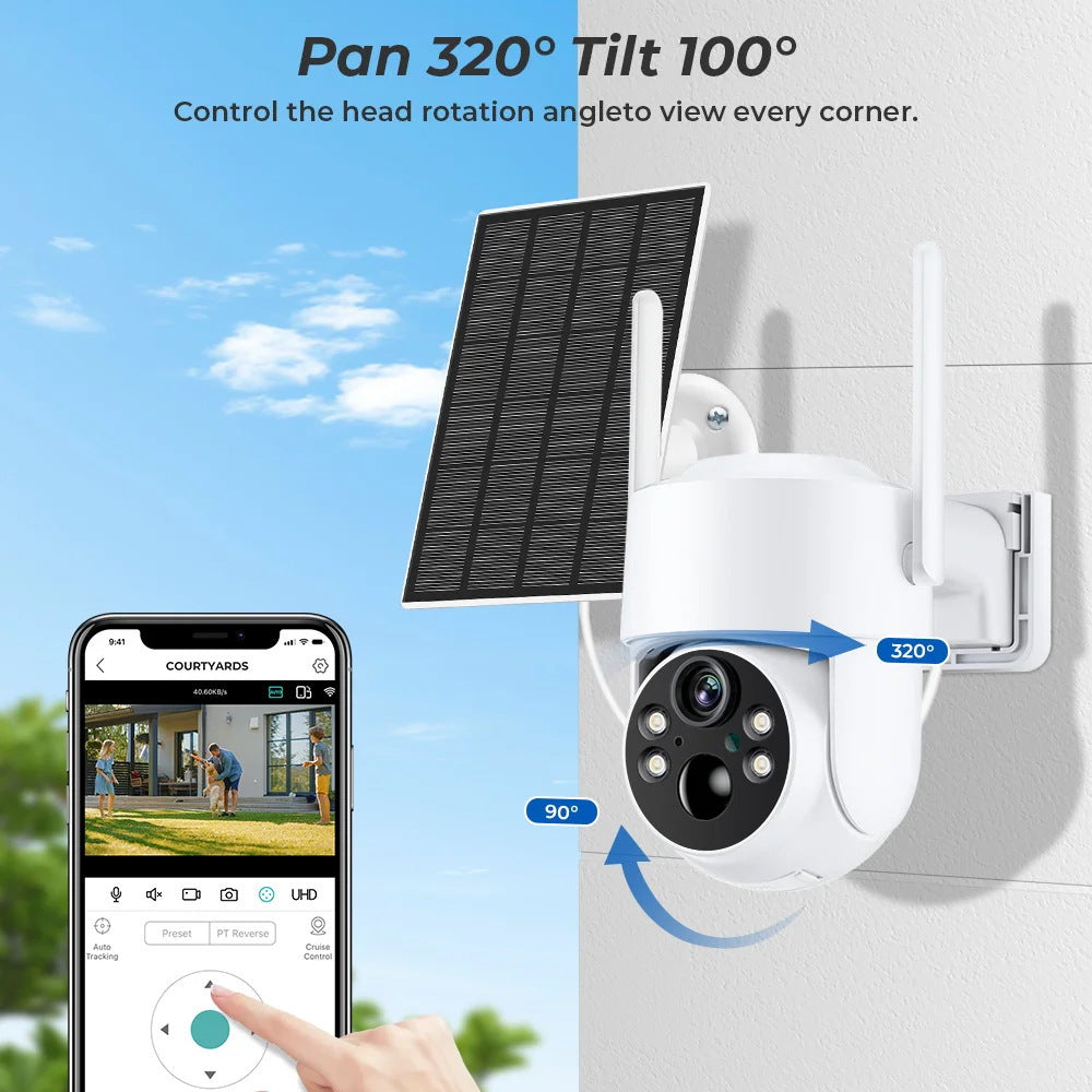 HY-SO400 4MP Solar-Powered PTZ Outdoor WiFi Camera