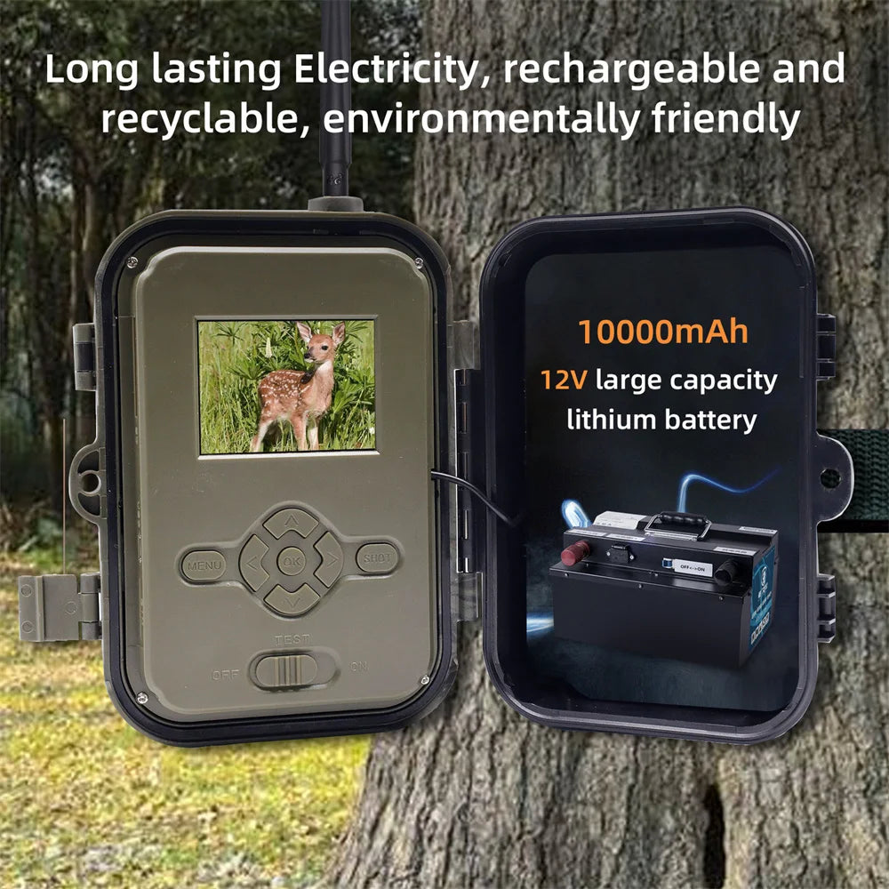 HY-TC800 4G LTE Cellular Trail Camera - 4K Video & 36MP AI Wildlife Camera