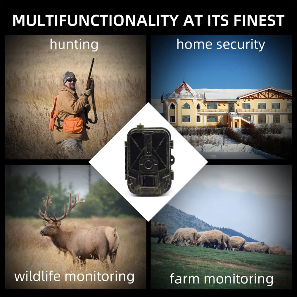 HY-TC800 4G LTE Cellular Trail Camera - 4K Video & 36MP AI Wildlife Camera