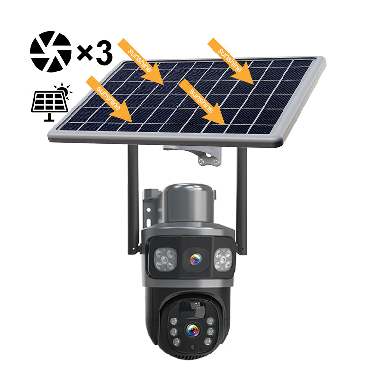 HYS16 Dual Lens Solar Camera Black