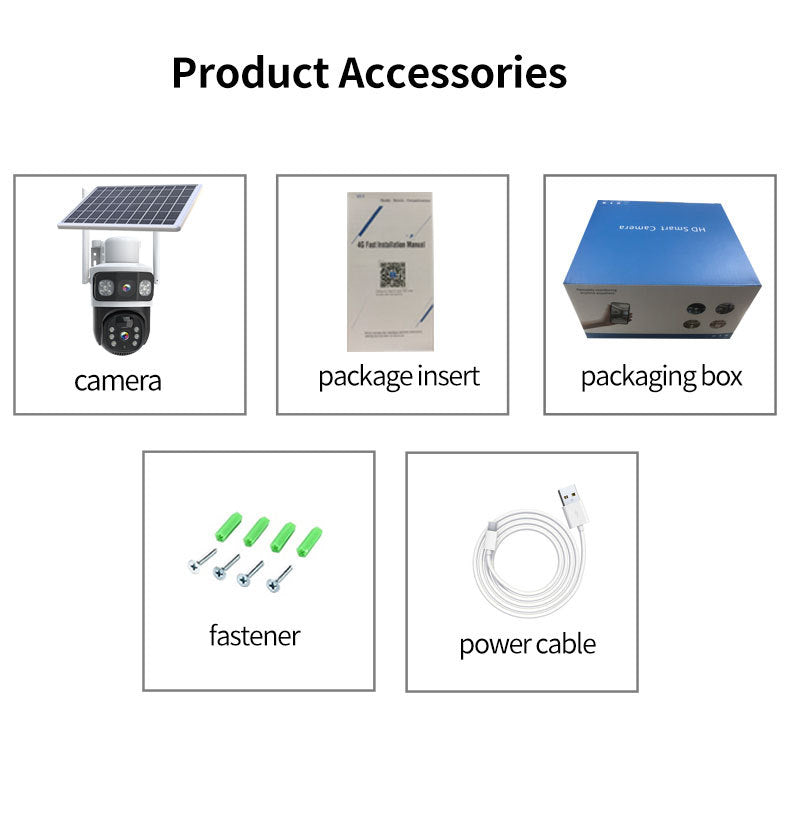 HYS16 Dual Lens Solar Camera Product Accessories