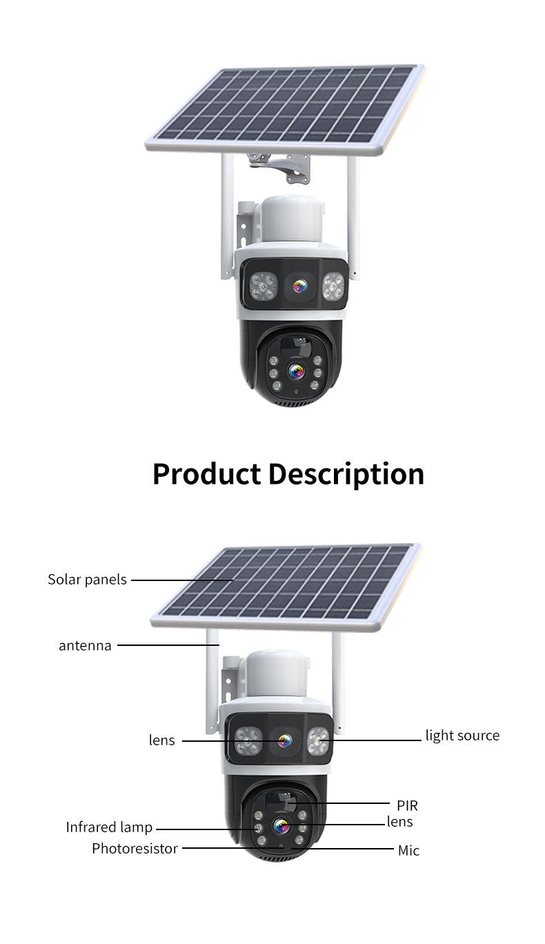 HYS16 Dual Lens Solar Camera Product Description