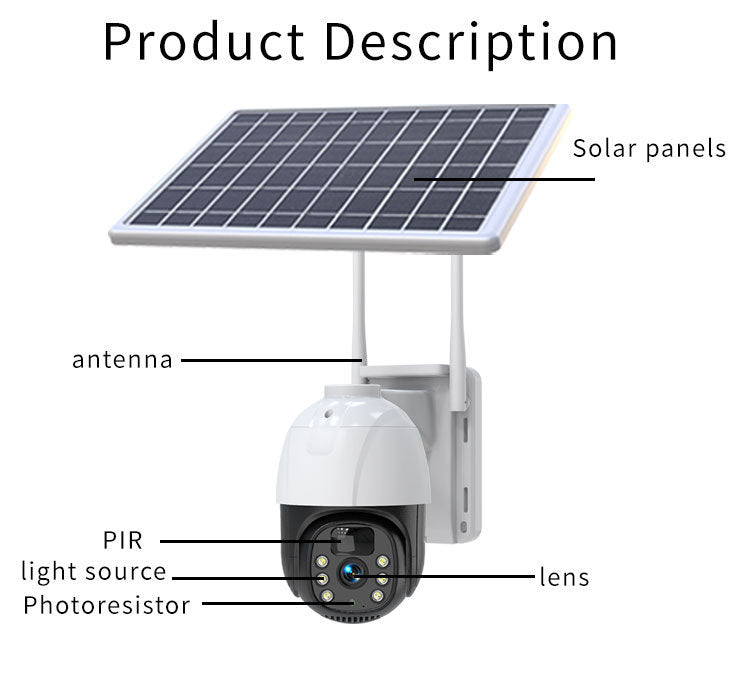 4MP solar security camera accessories and package items including brackets and cables