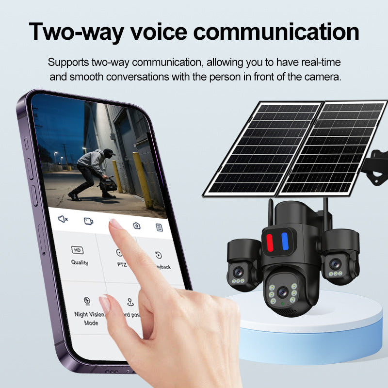 HYS84 Smartphone screen displaying the mobile app interface using the two-way audio real-time intercom