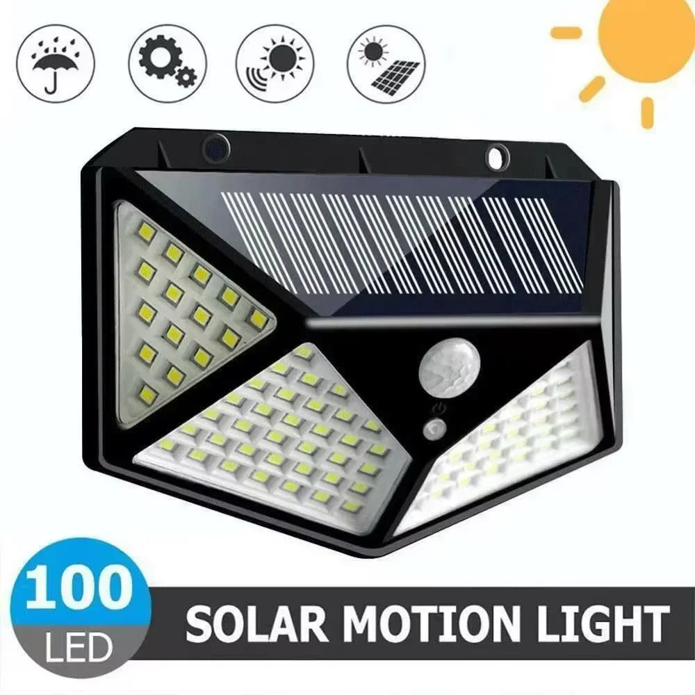 High brightness 100 LED solar motion sensor light outdoor