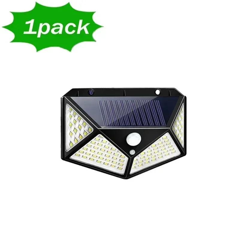High brightness 100 LED solar motion sensor light outdoor