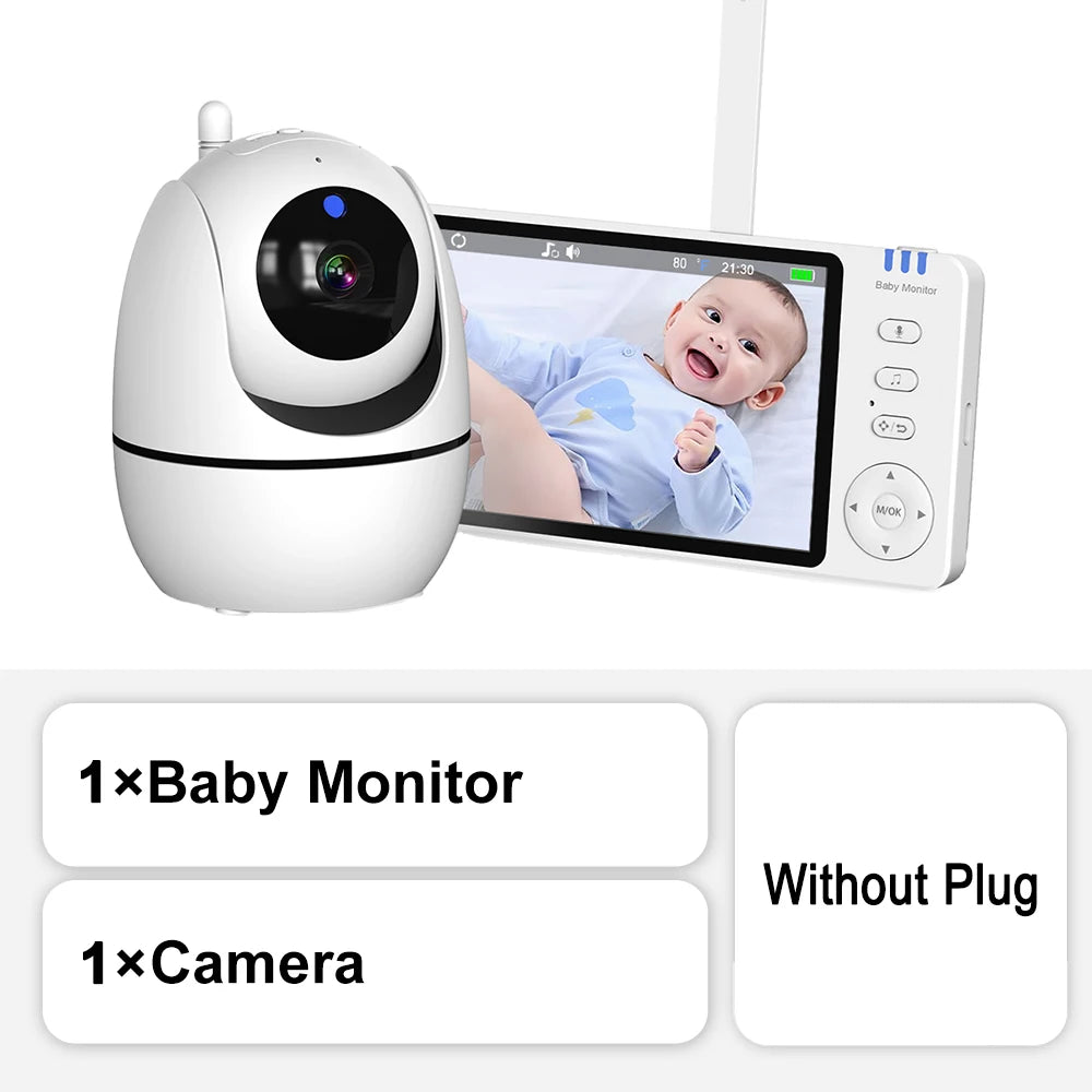 HoweYi HY-BM50 5-inch Video Baby Monitor and PTZ Camera without Plug