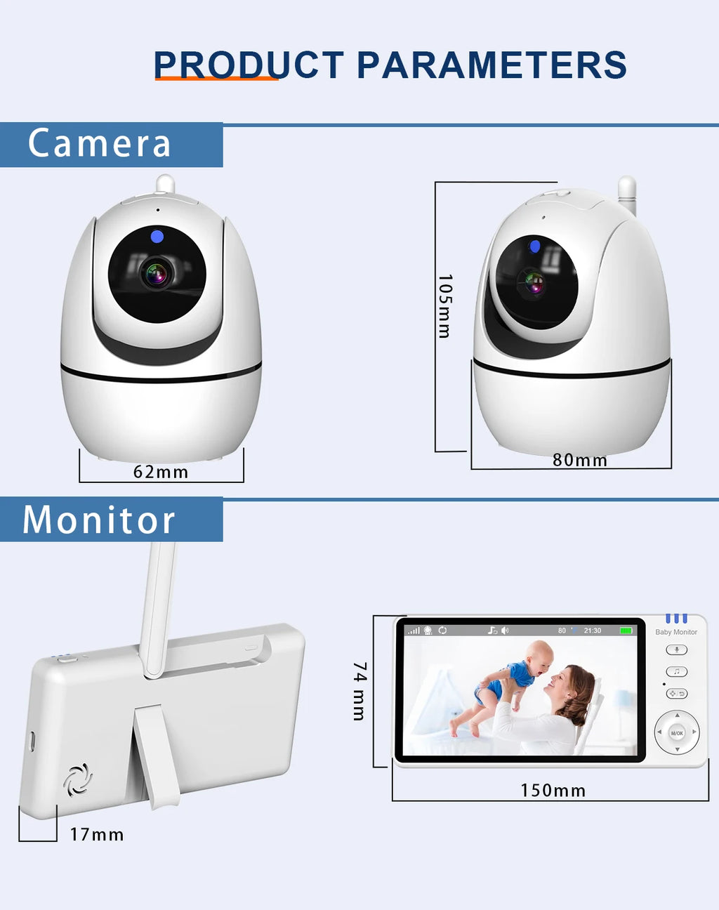 HoweYi HY-BM50 Product Parameters Including Camera Monitor and Adapters
