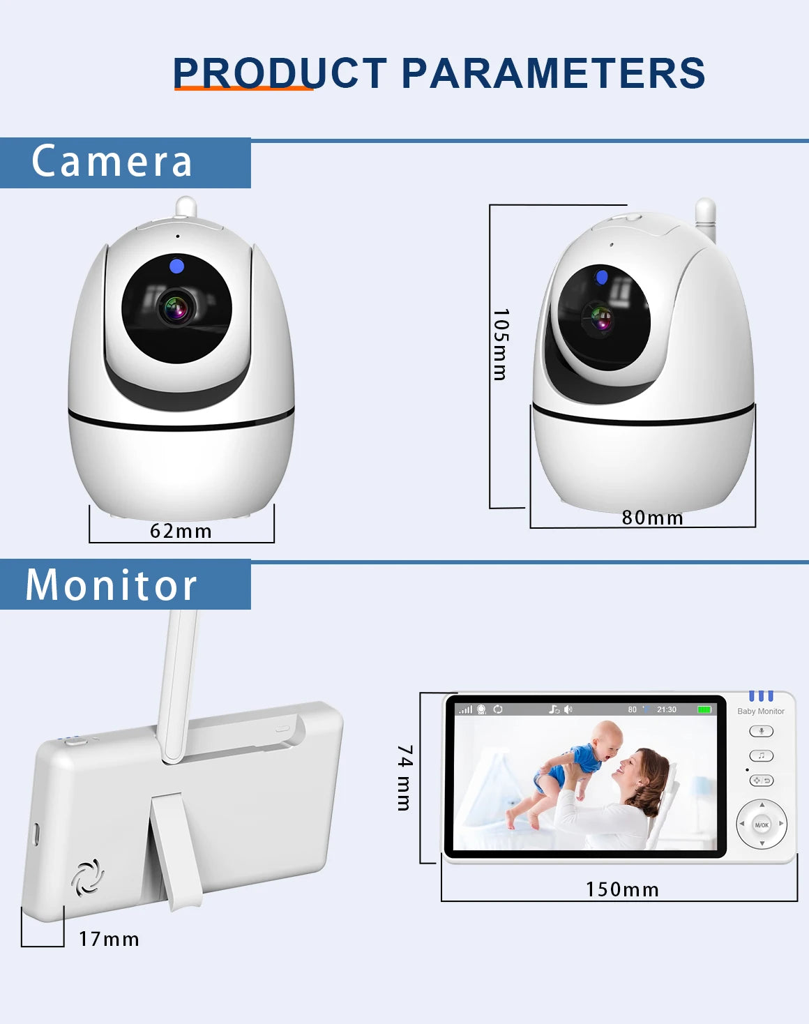 HoweYi HY-BM50 Product Parameters Including Camera Monitor and Adapters