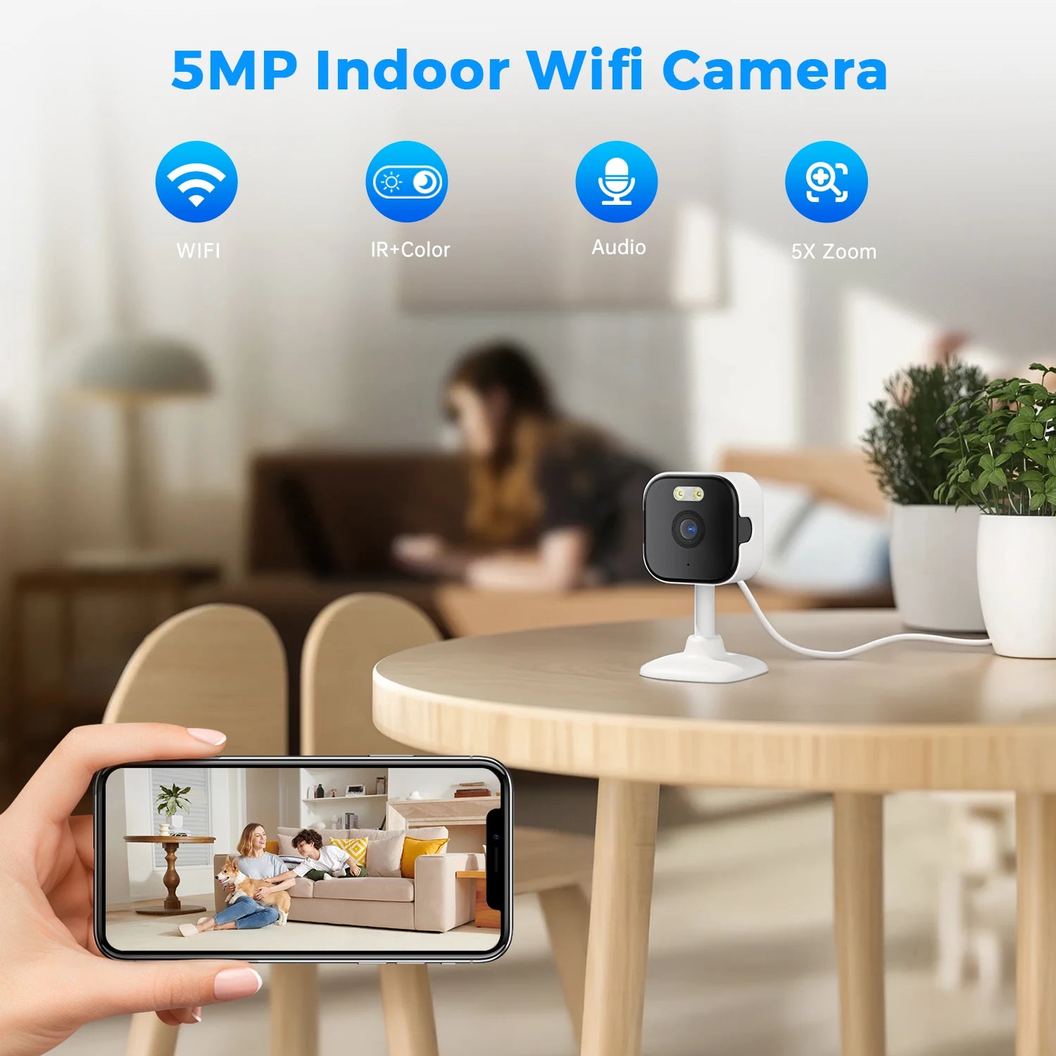 HoweYi HY-C500 5MP Mini Smart WiFi Cube Camera White