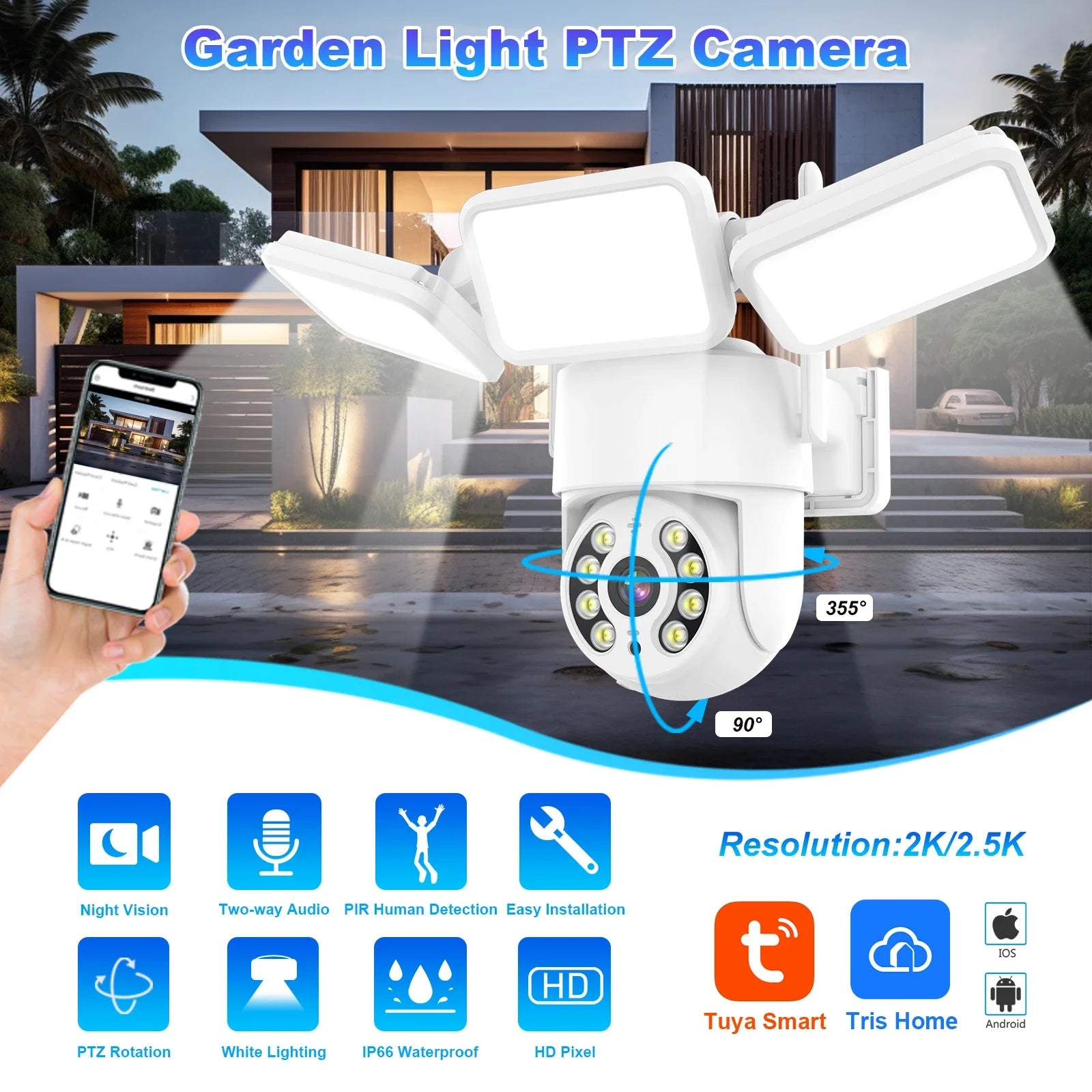 HoweYi HY-FL400 Two-in-One Security Camera and LED Floodlight