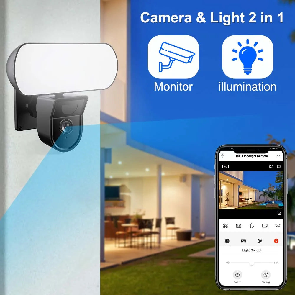HoweYi HY-WL10 Smart Floodlight Camera and Garden Wall Lamp 2 in 1