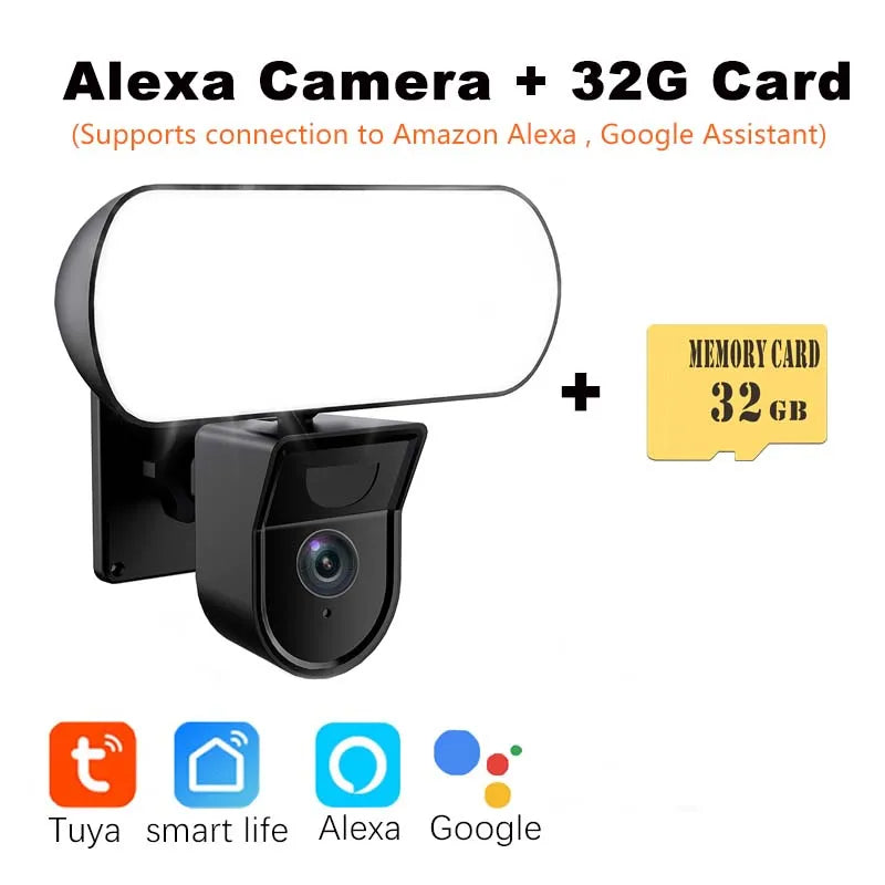 HoweYi HY-WL10 Smart Floodlight Camera and Garden Wall Lamp Alexa+32GB