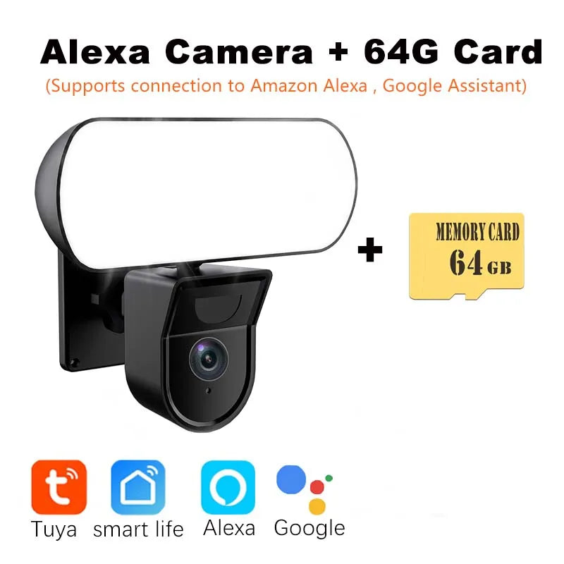HoweYi HY-WL10 Smart Floodlight Camera and Garden Wall Lamp Alexa+64GB