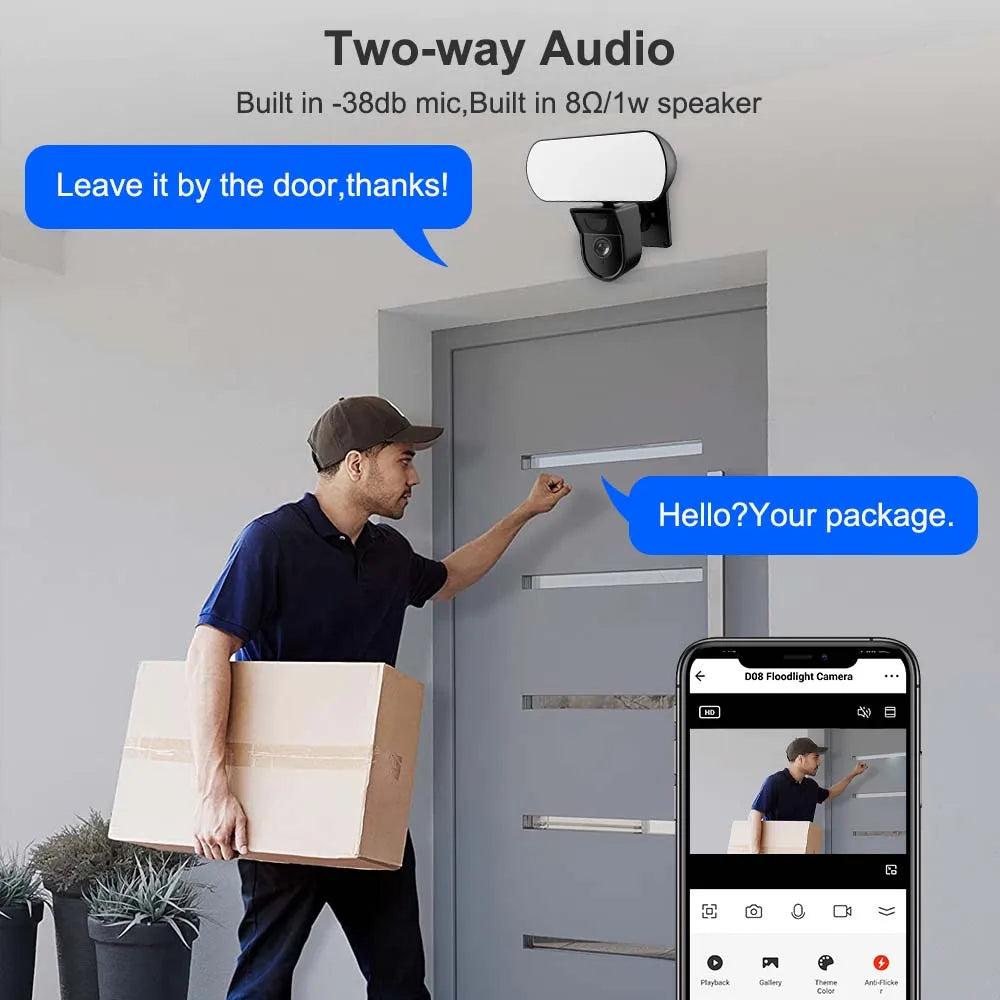 HoweYi HY-WL10 Smart Floodlight Camera and Garden Wall Lamp Two-way Audio