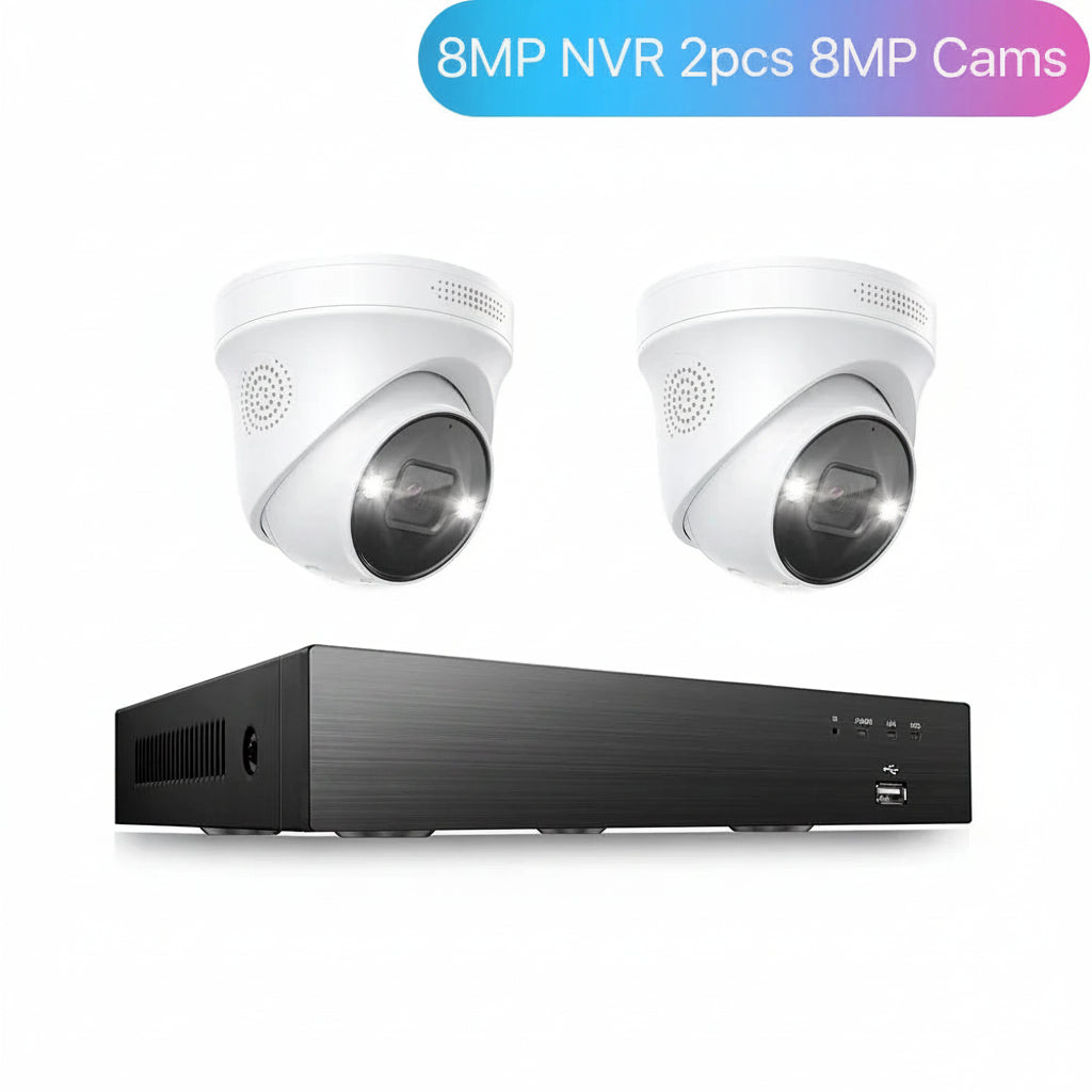 HoweYi IP800-NVR 4K Ultra HD 8MP PoE Security Camera System 8MP NVR 2pcs 8MP Cams
