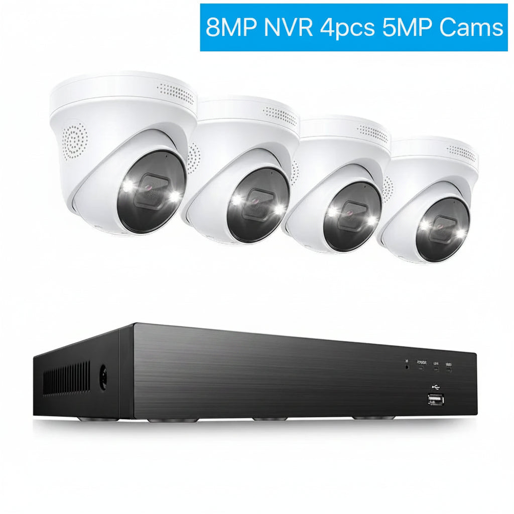 HoweYi IP800-NVR 4K Ultra HD 8MP PoE Security Camera System 8MP NVR 4pcs 5MP Cams