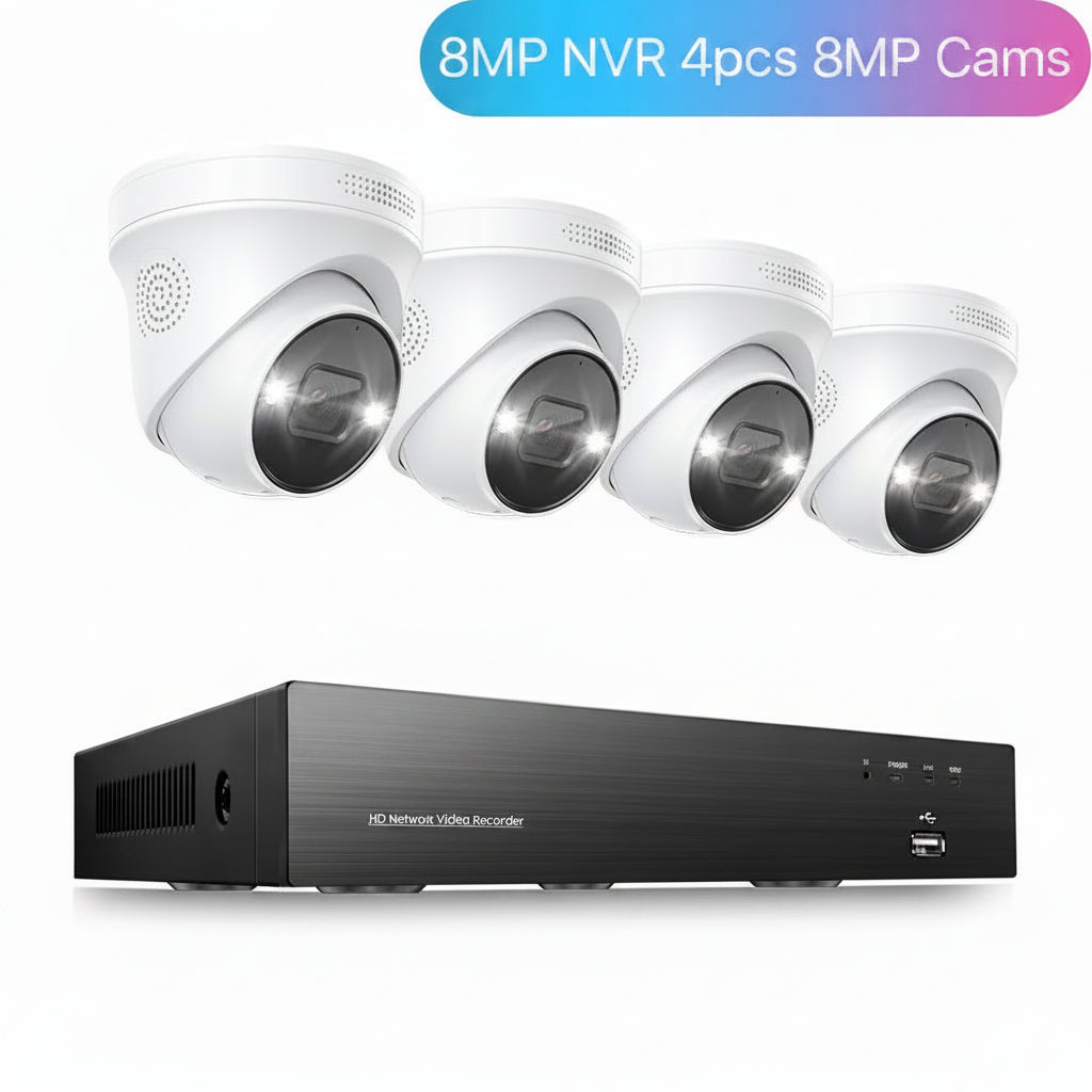 HoweYi IP800-NVR 4K Ultra HD 8MP PoE Security Camera System 8MP NVR 4pcs 8MP Cams