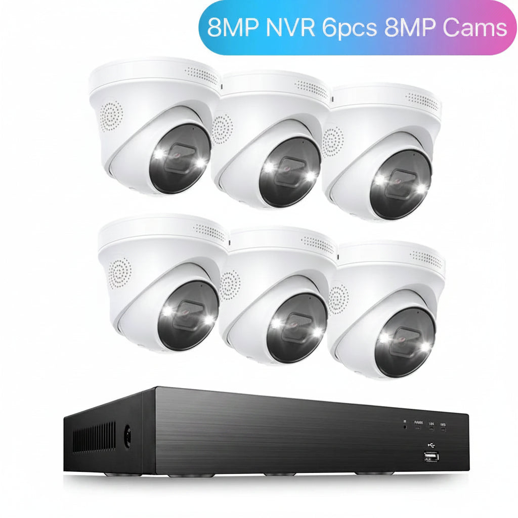 HoweYi IP800-NVR 4K Ultra HD 8MP PoE Security Camera System 8MP NVR 6pcs 8MP Cams