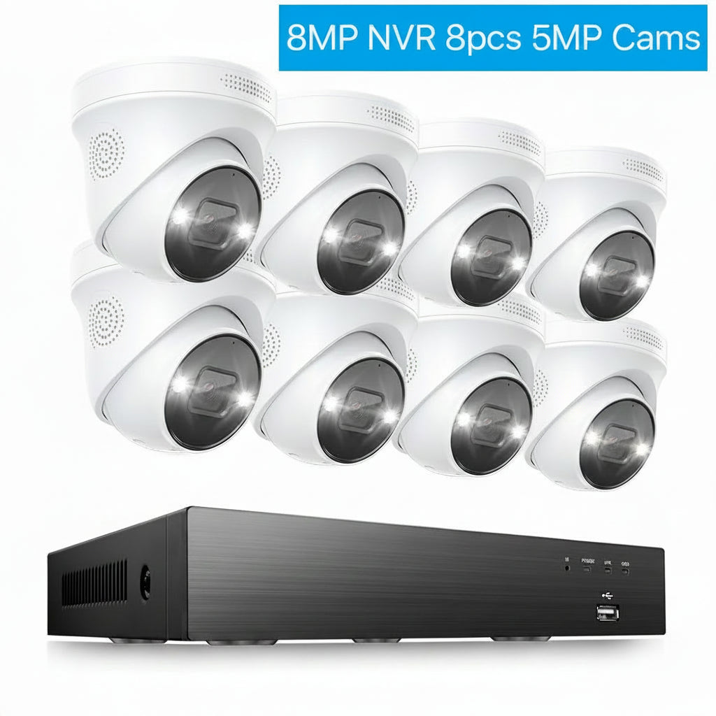 HoweYi IP800-NVR 4K Ultra HD 8MP PoE Security Camera System 8MP NVR 8pcs 5MP Cams