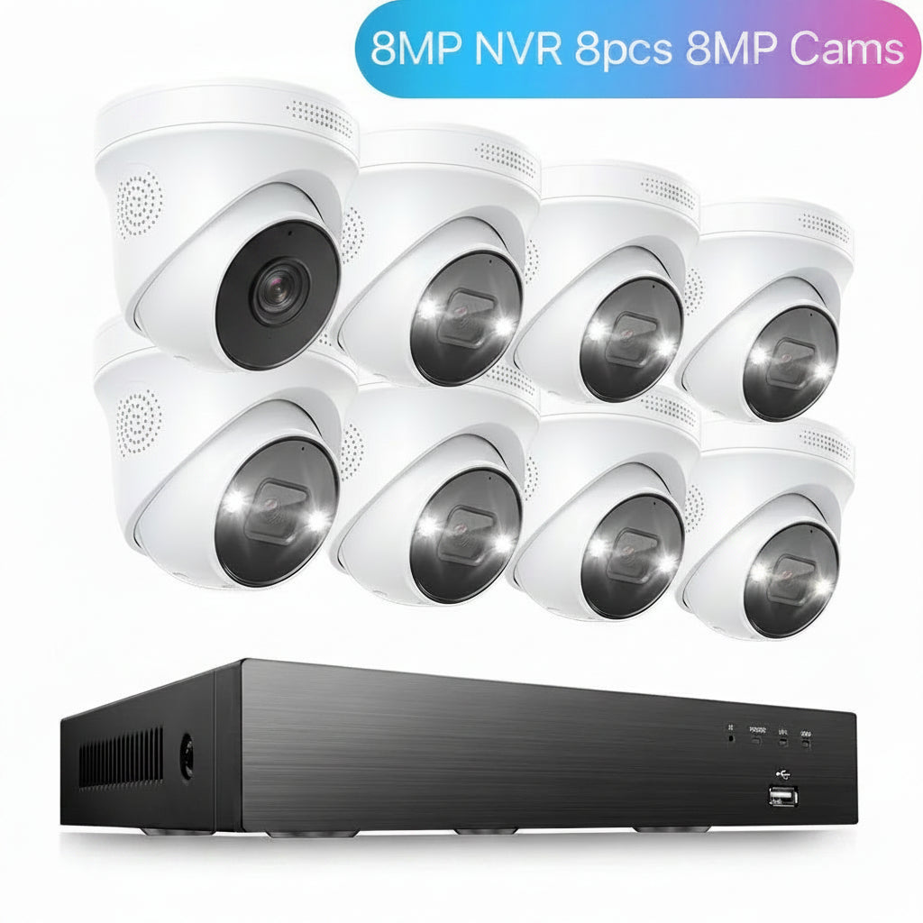 HoweYi IP800-NVR 4K Ultra HD 8MP PoE Security Camera System 8MP NVR 8pcs 8MP Cams