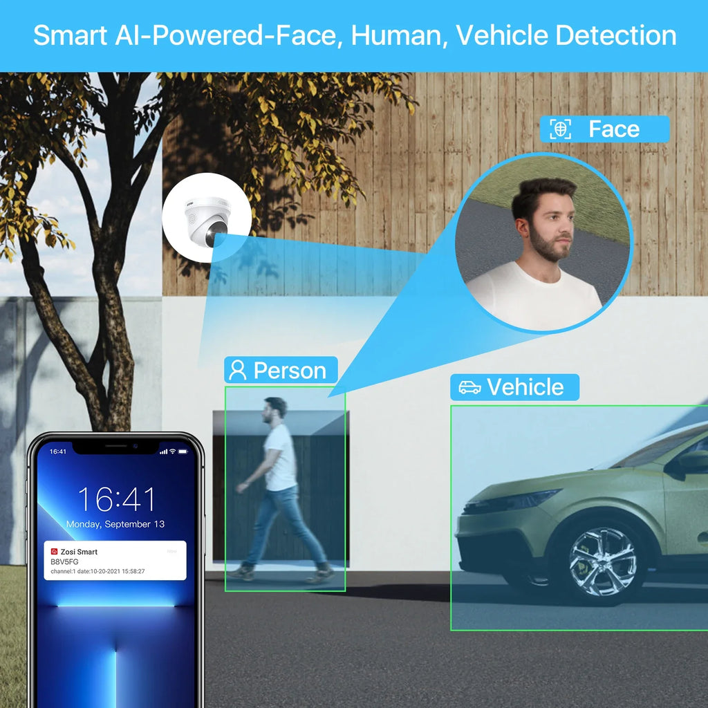 HoweYi IP800-NVR 4K Ultra HD 8MP PoE Security Camera System AI Detection