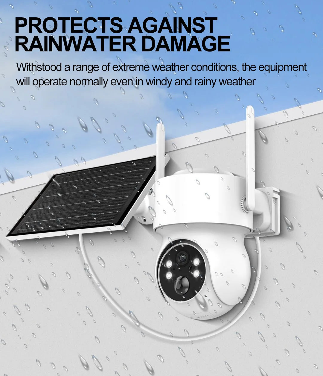 IP65 weatherproof and dustproof rating of HoweYi IP400-NVR outdoor battery camera.