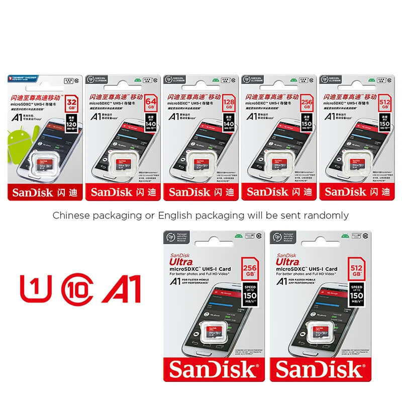 Official SanDisk MicroSDXC retail packaging