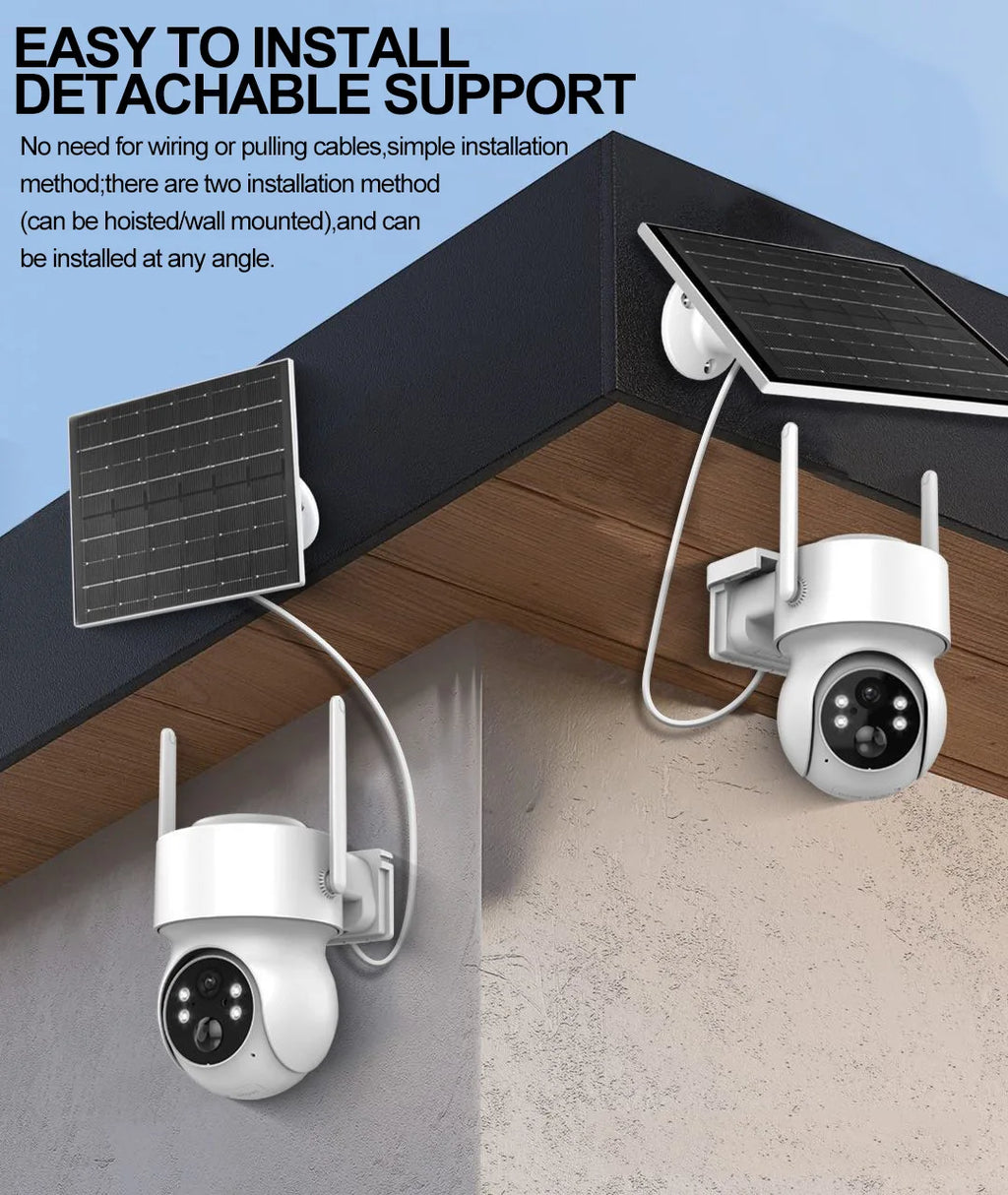 Outdoor installation of HoweYi IP400-NVR wireless dome camera for home security.