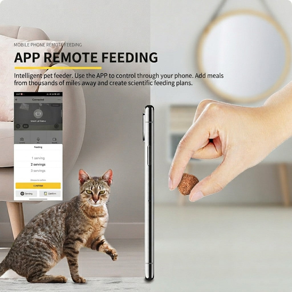 PF03 Smart Automatic Pet Feeder with Camera APP Remote Control