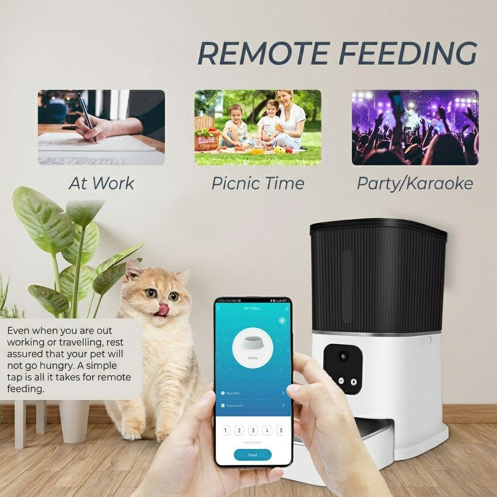 HoweYi PF05 Smart Pet Feeder with Camera Remote Feeding