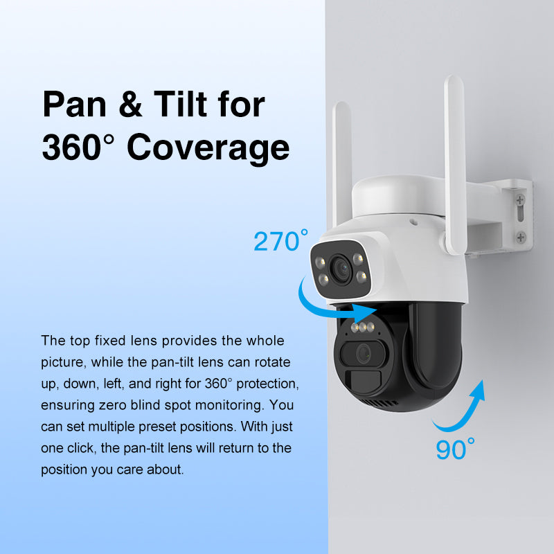 Pan and Tilt 360-degree coverage demonstration for HoweYi VSD3 outdoor camera.
