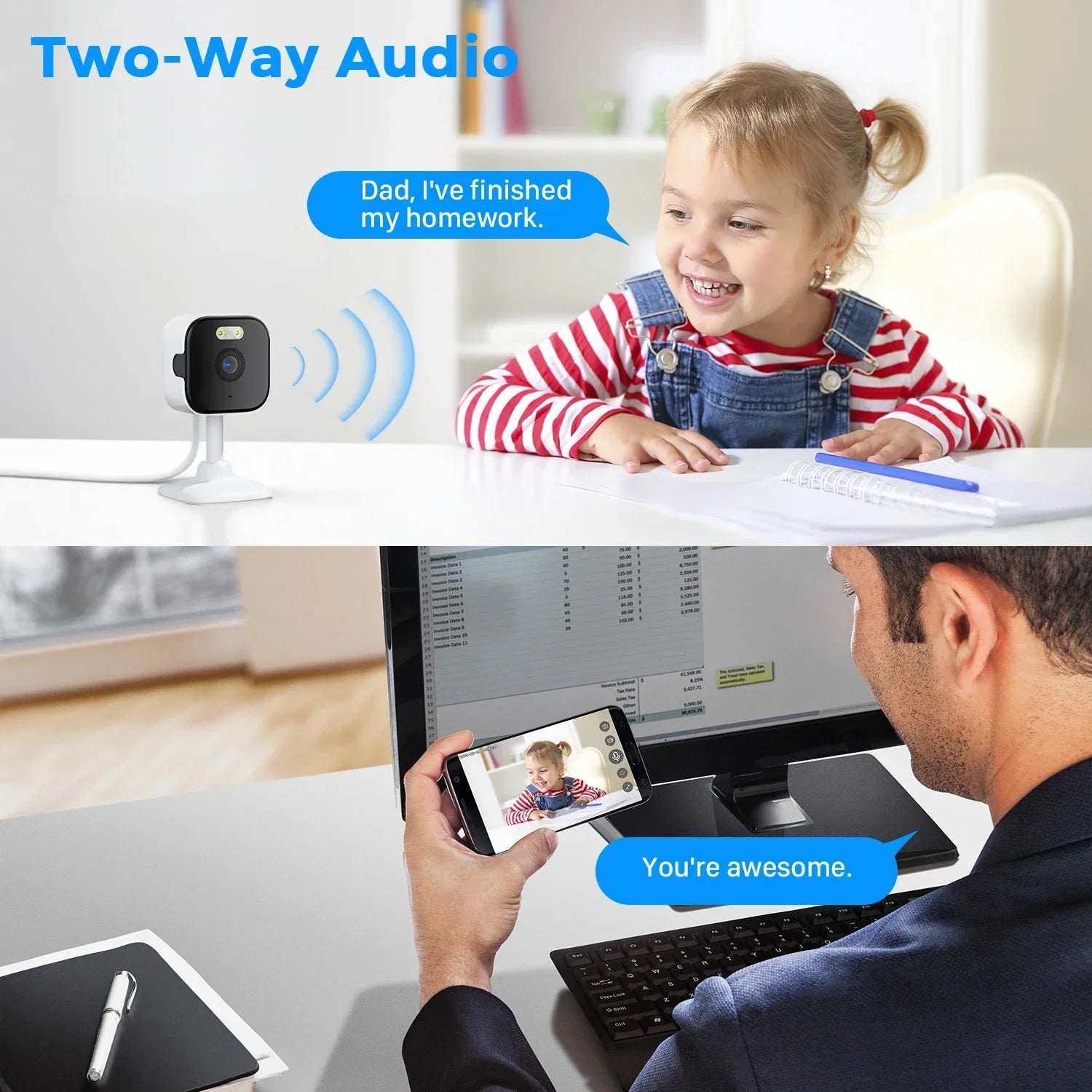 Real-time Two-way Audio Communication via O-KAM PRO App